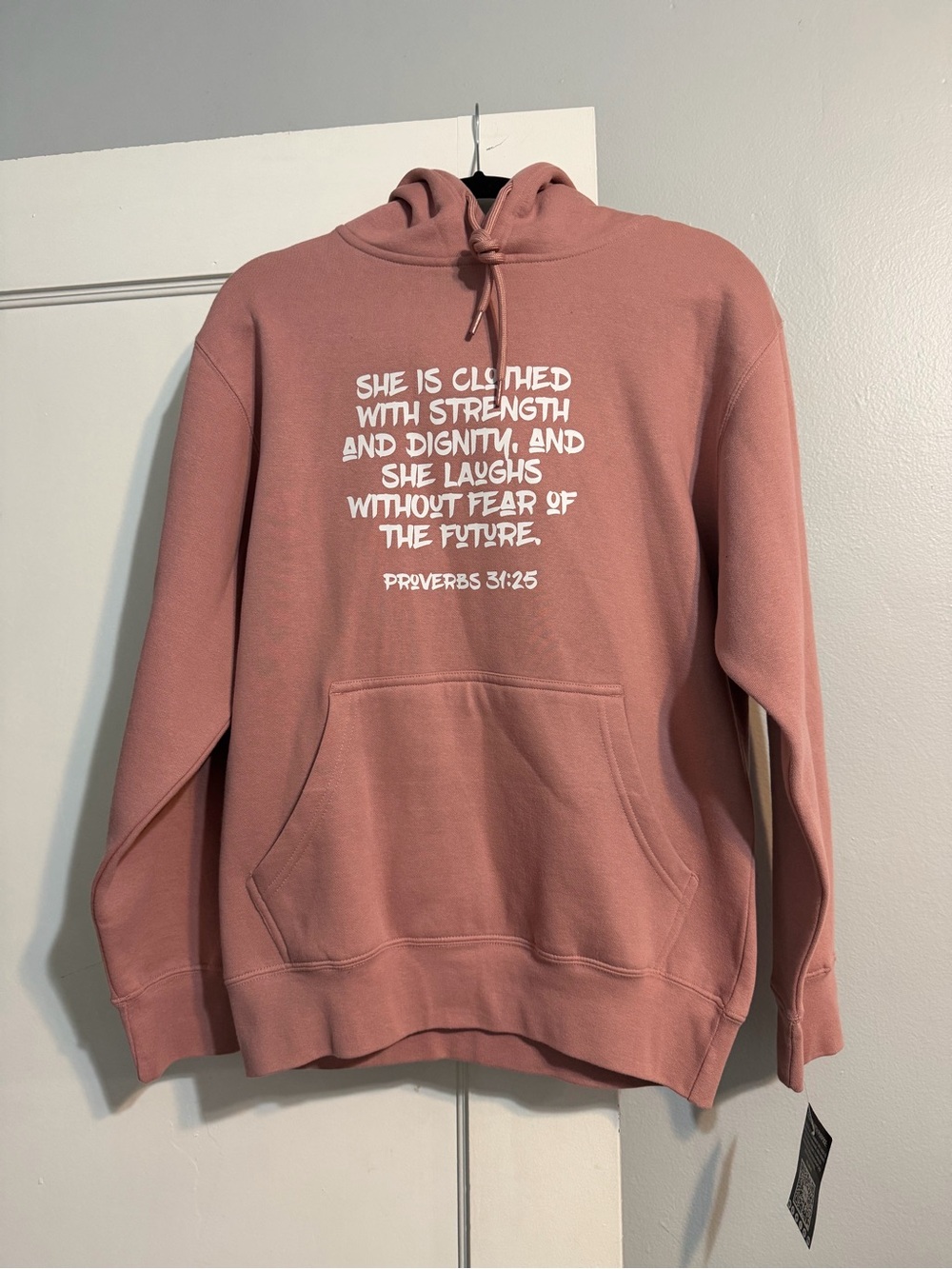 Rose Pink Proverbs Graphic Hoodie